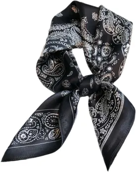 100% Pure Mulberry Silk Square Scarf for Hair-27''x27''- Women Silk Neckerchief Head Wrap Scarf