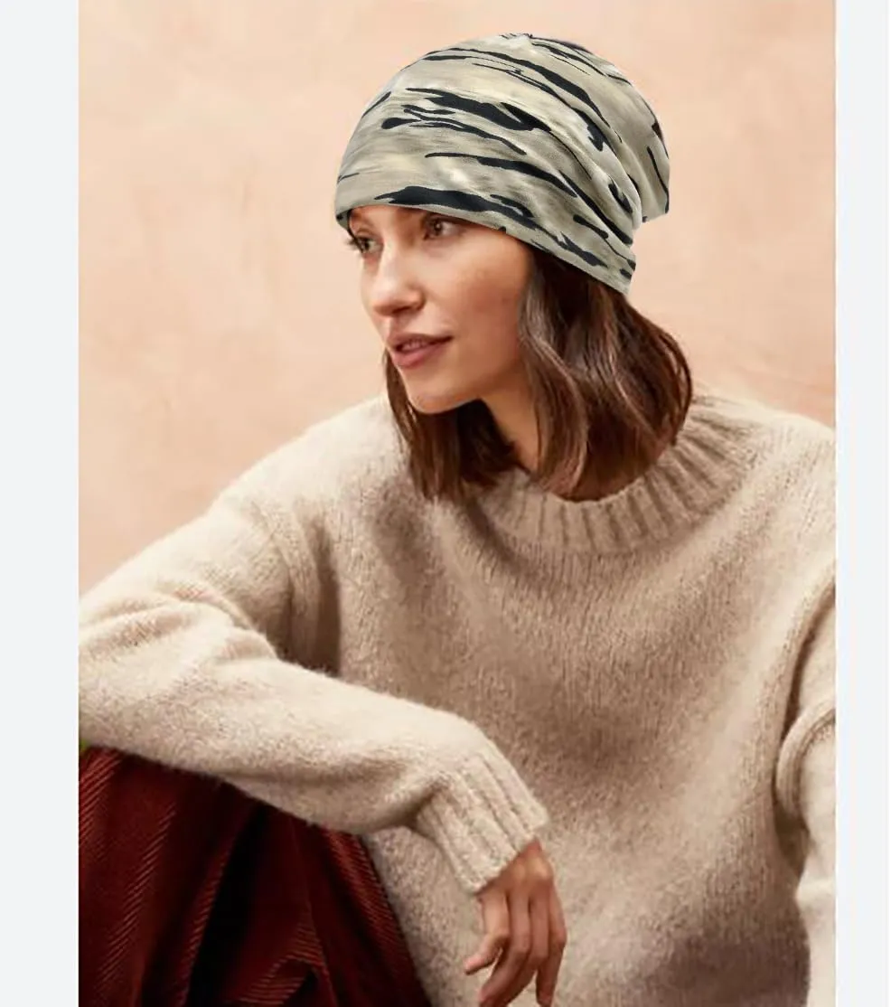 2 Pack Cotton Slouchy Beanie Hats, Chemo Hat Cap Scarf for Women and Men