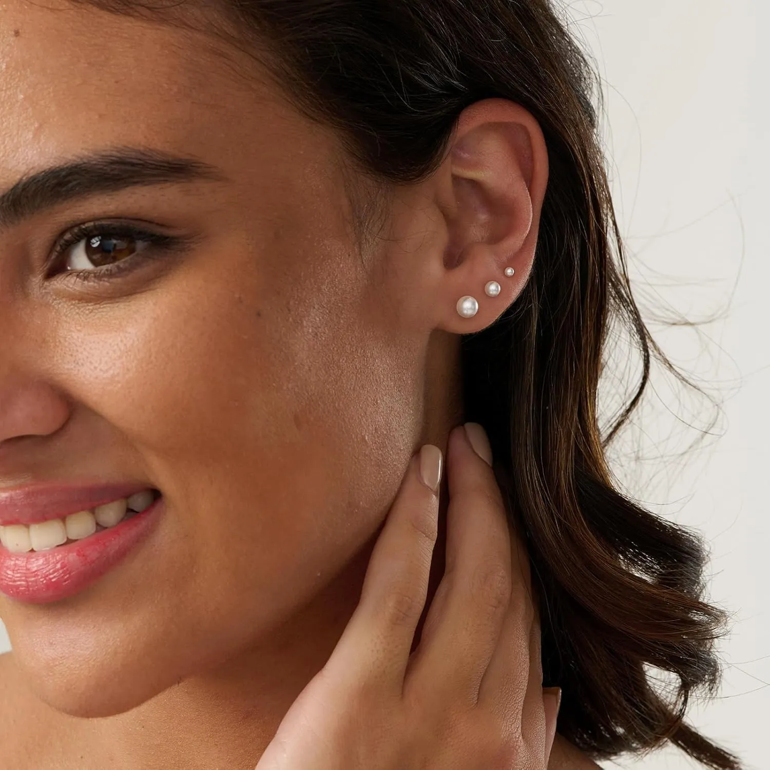 3 Pair Tiny Flat Back Stud Earrings for Women - 14K Gold Hypoallergenic Cute Small Screw Flatback Earring Set, Everyday Wear