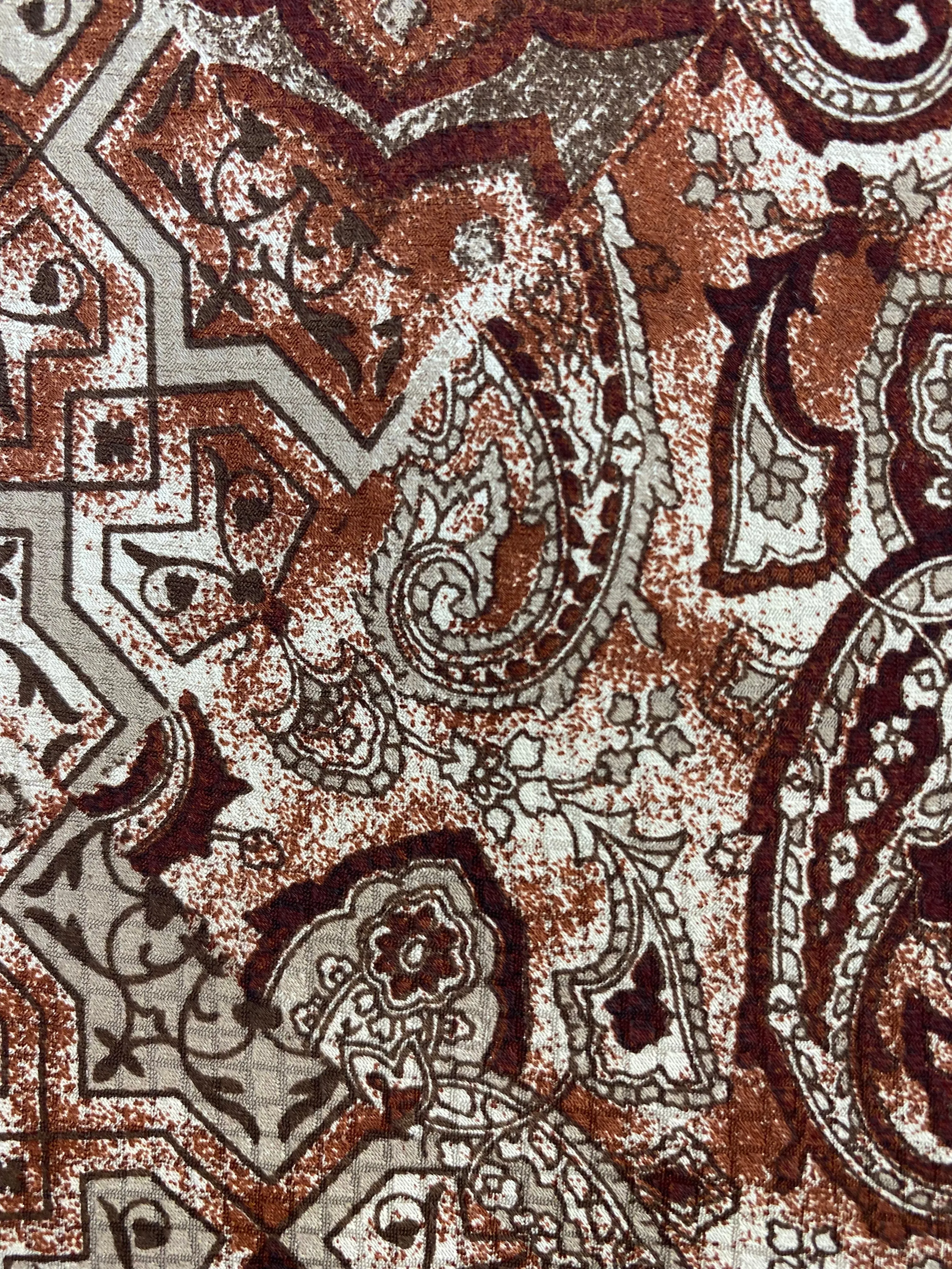 90s Deadstock Silk Necktie, Vintage Brown/ Taupe Paisley Pattern Tie, NOS