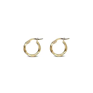 9ct Gold 15mm Twist Hoop Earring