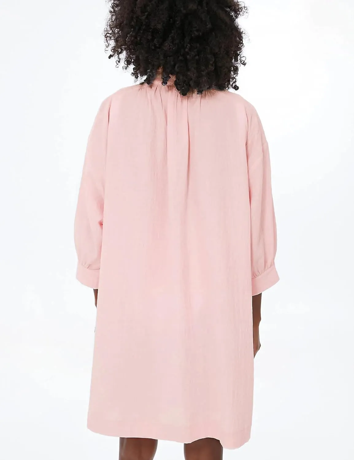 Ailoqing Swimsuit Coverup Womens V Neck 3/4 Sleeve Casual Shirt Dress with Pockets