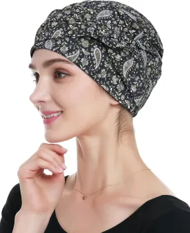 Alnorm 100% Cotton Fashion Headwear Chemo Caps with Stretchy Band for Hair Loss Women