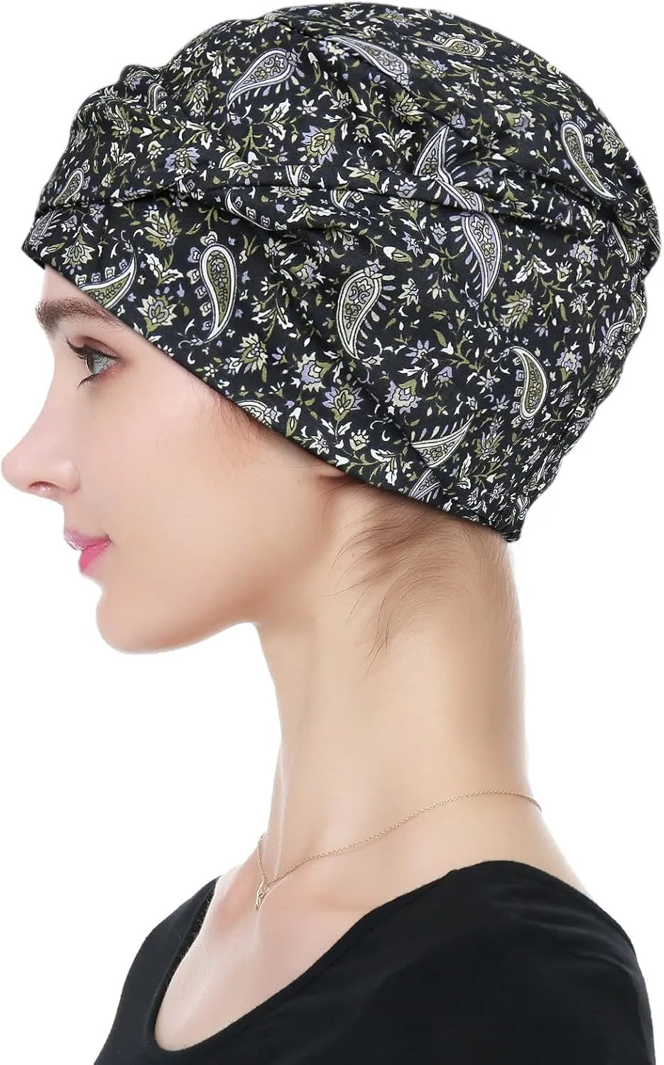 Alnorm 100% Cotton Fashion Headwear Chemo Caps with Stretchy Band for Hair Loss Women