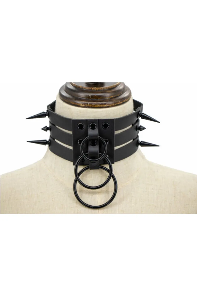 Black Spike Choker 3 Rows