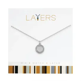 Circle CZ Necklace in Silver