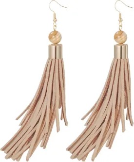 Coiris Boho Leather Layered Tassel Earrings for Women Lightweight Leather Fringe Dangle Earrings Handmade Bohemian Summer Beach Western Drop Earrings for Women