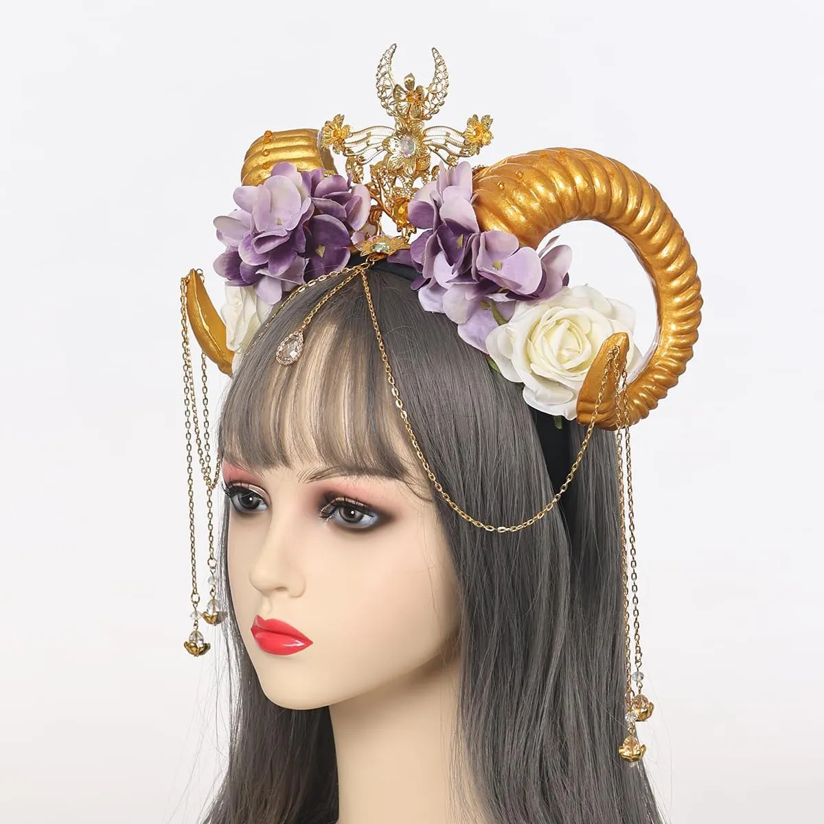 COSDREAMER Women Halo Crown Headband Gold Spiked Zip Tie Halo Crown Sunburst Headband
