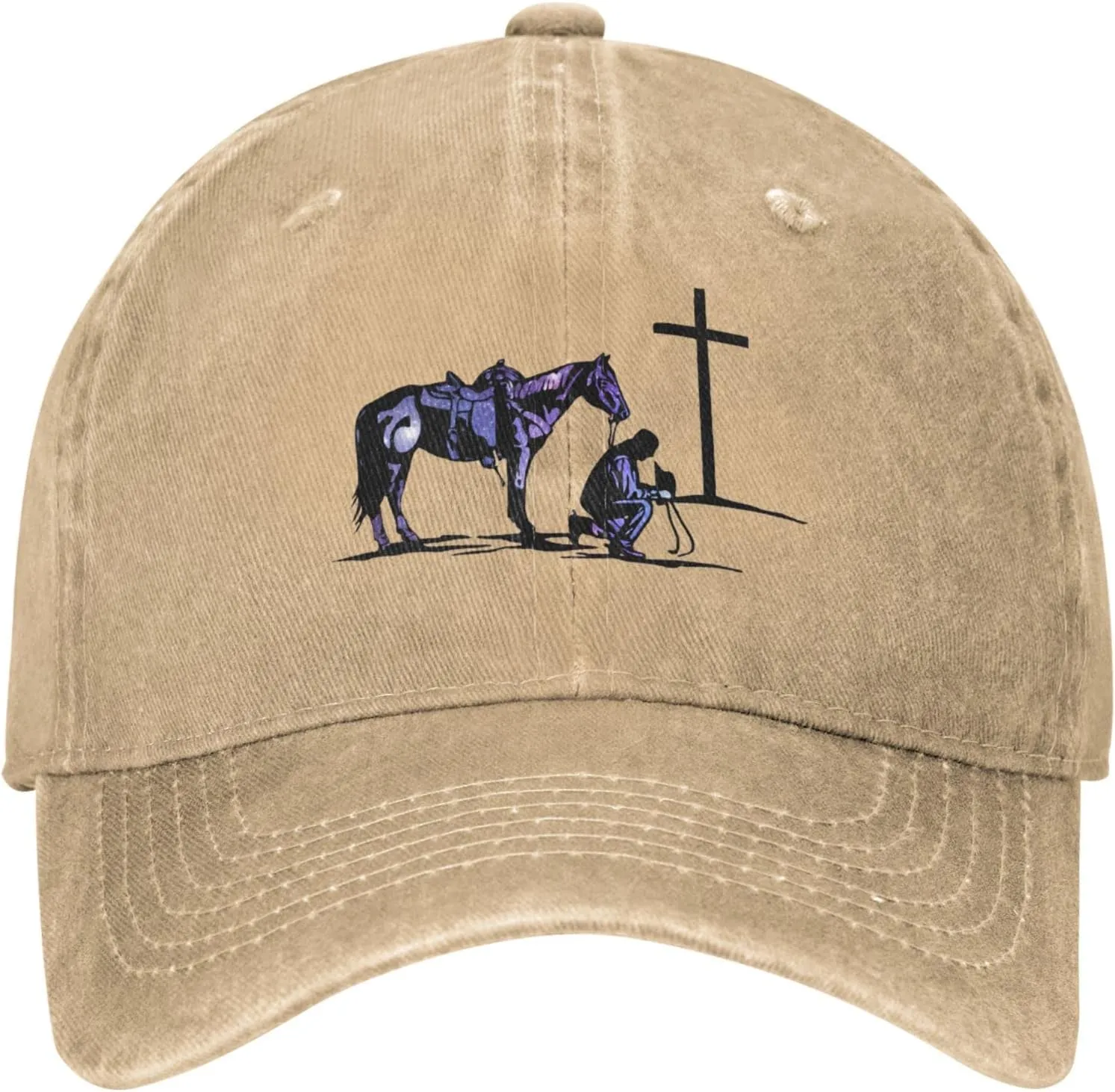 Cowboy Horse Prayer Unisex Adult Baseball Hat Sports Outdoor Cowboy Cap for Men and Women Snapback