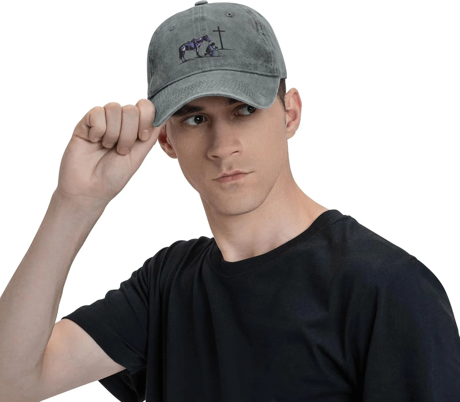 Cowboy Horse Prayer Unisex Adult Baseball Hat Sports Outdoor Cowboy Cap for Men and Women Snapback