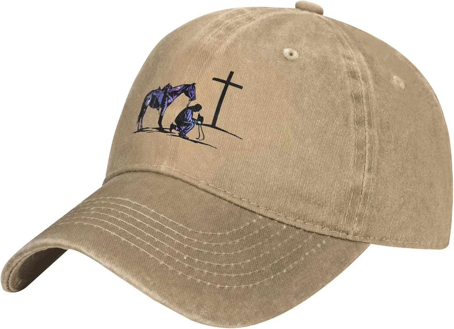 Cowboy Horse Prayer Unisex Adult Baseball Hat Sports Outdoor Cowboy Cap for Men and Women Snapback