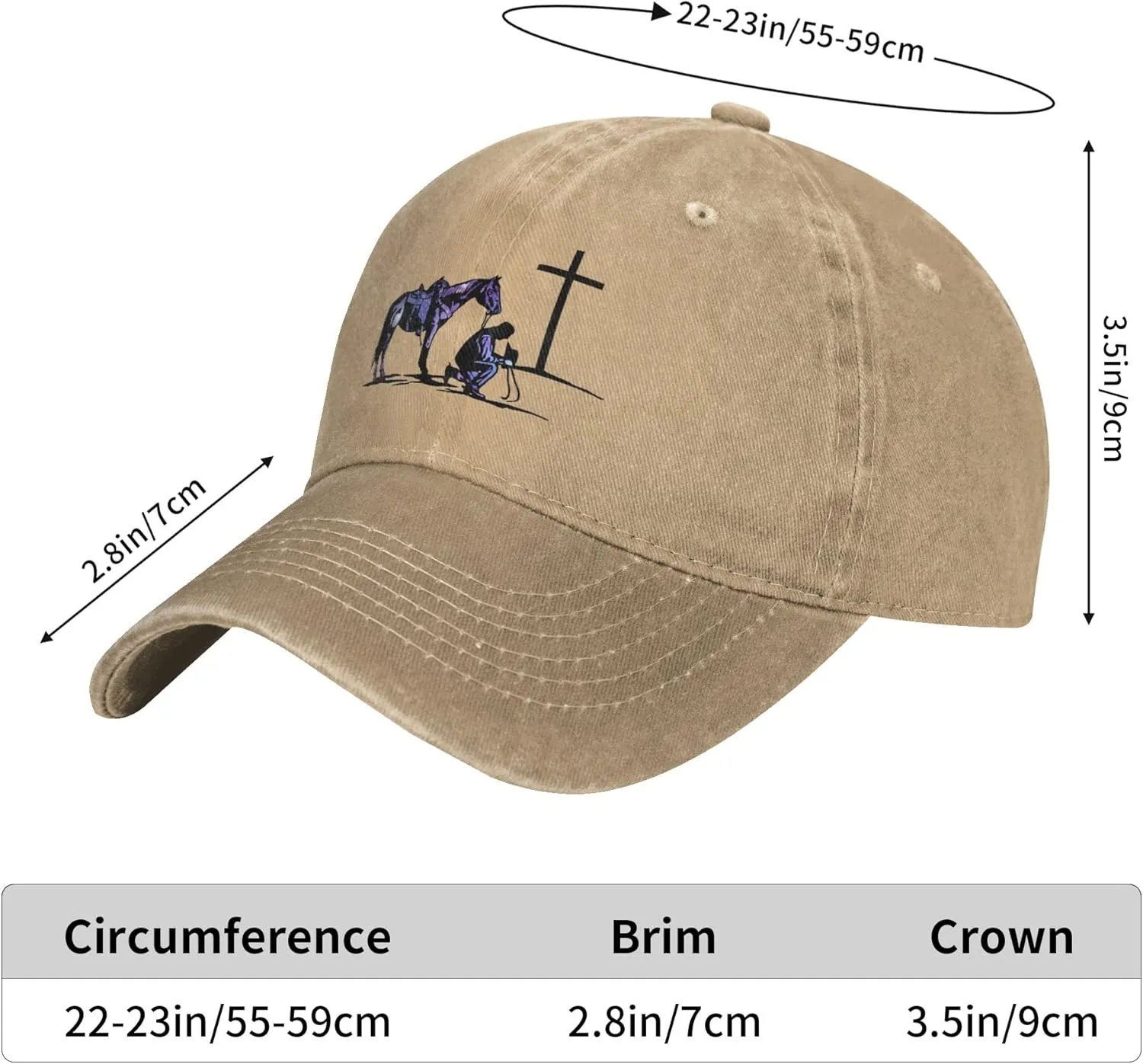 Cowboy Horse Prayer Unisex Adult Baseball Hat Sports Outdoor Cowboy Cap for Men and Women Snapback