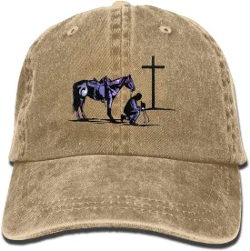 Cowboy Horse Prayer Unisex Adult Baseball Hat Sports Outdoor Cowboy Cap for Men and Women Snapback
