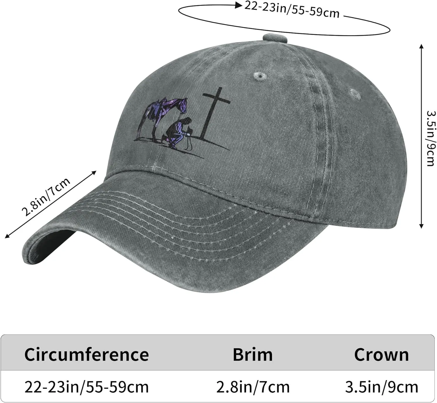 Cowboy Horse Prayer Unisex Adult Baseball Hat Sports Outdoor Cowboy Cap for Men and Women Snapback