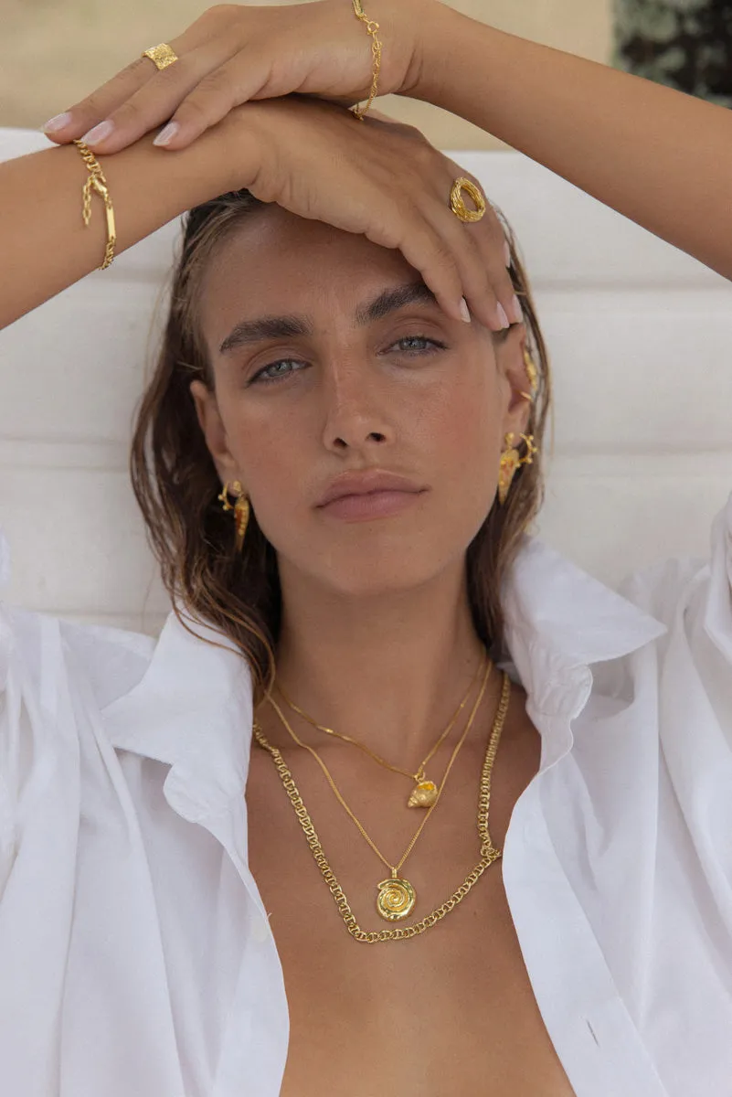 Crown Shell Necklace Gold Plated