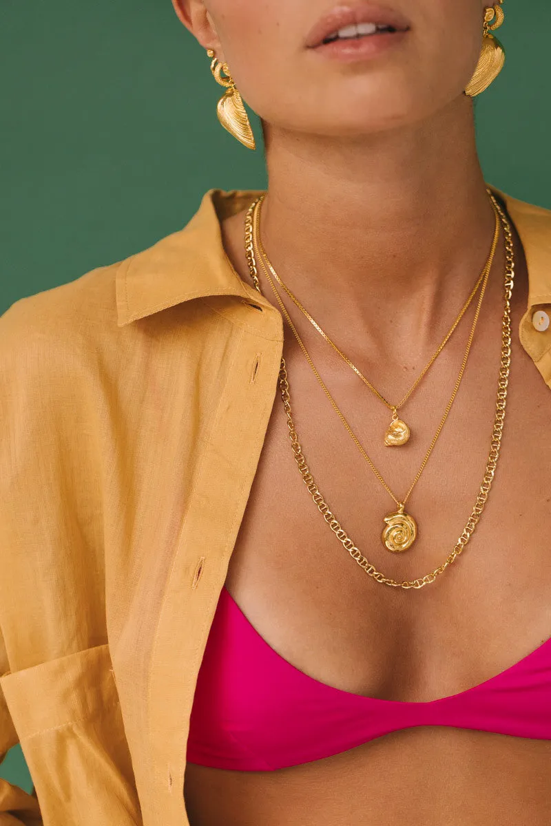 Crown Shell Necklace Gold Plated