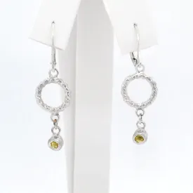 Dangle Citrine Twisted earrings