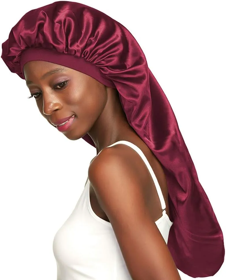 Double-Layer Satin Sleep Cap for Long Hair, Braids, Dreadlocks, Curly Hair