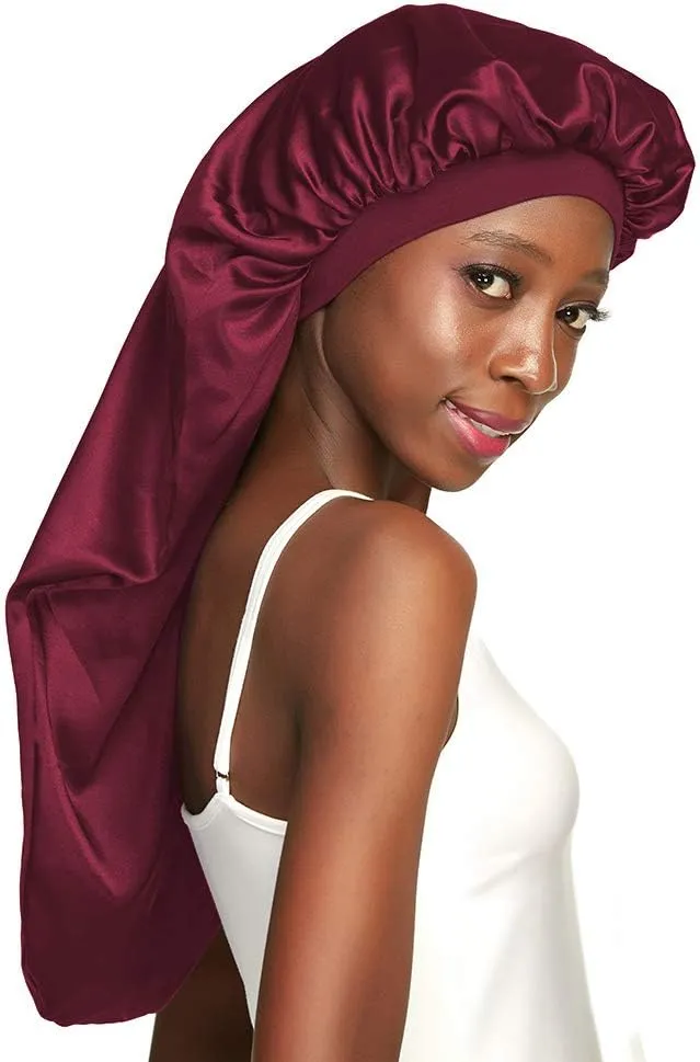 Double-Layer Satin Sleep Cap for Long Hair, Braids, Dreadlocks, Curly Hair