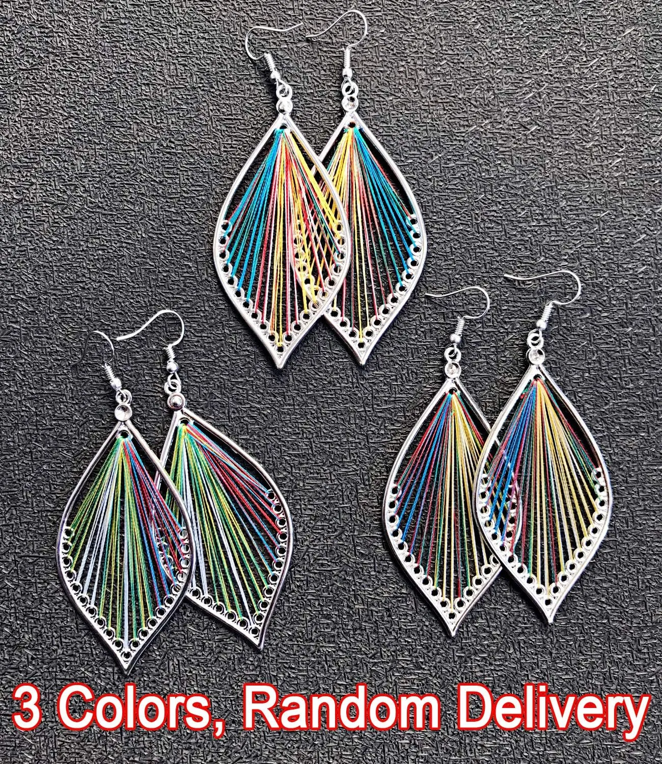 Earrings for Women Colorful Layered Leaf Earrings Bohemian Dangle Drop Tassel Silver Earrings Women Gifts