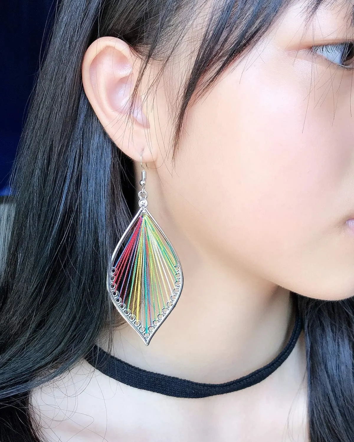 Earrings for Women Colorful Layered Leaf Earrings Bohemian Dangle Drop Tassel Silver Earrings Women Gifts