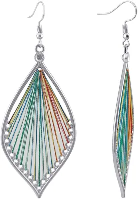 Earrings for Women Colorful Layered Leaf Earrings Bohemian Dangle Drop Tassel Silver Earrings Women Gifts