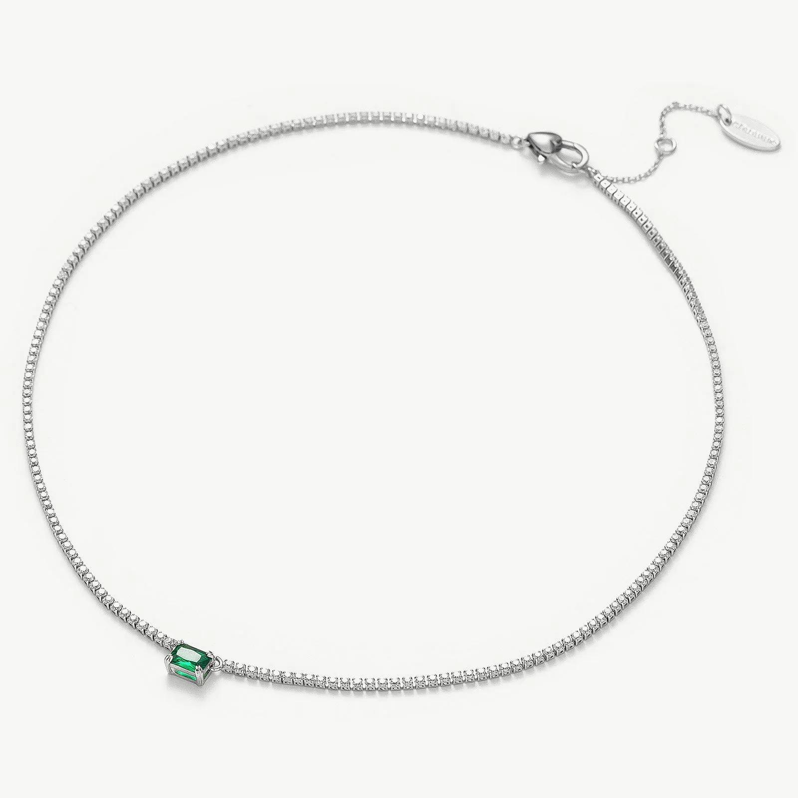 Emerald Rectangle Dewdrop Pendant