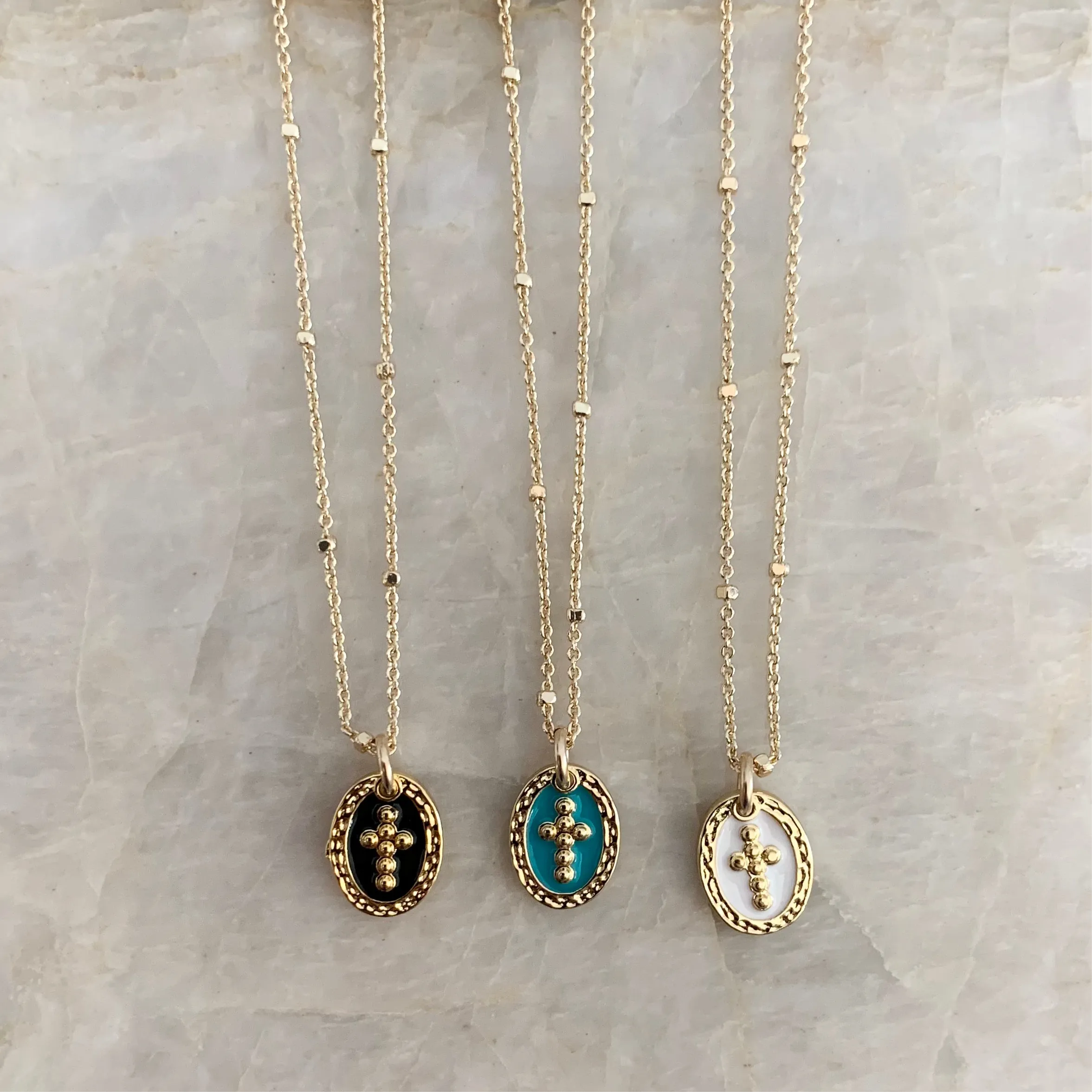 Enamel Cross Necklace