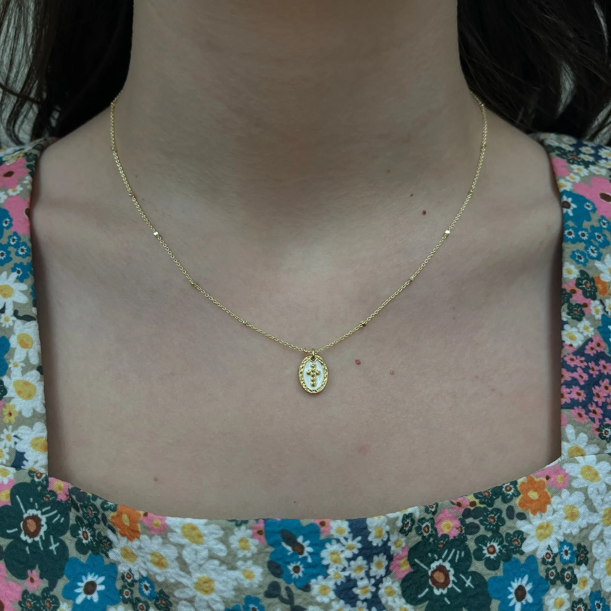 Enamel Cross Necklace