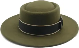 Fedoras Women Hats Ribbon Band Belt Formal Hat Wide Brim Pork Pie Hat Sombreros 20 56-58cm, Medium
