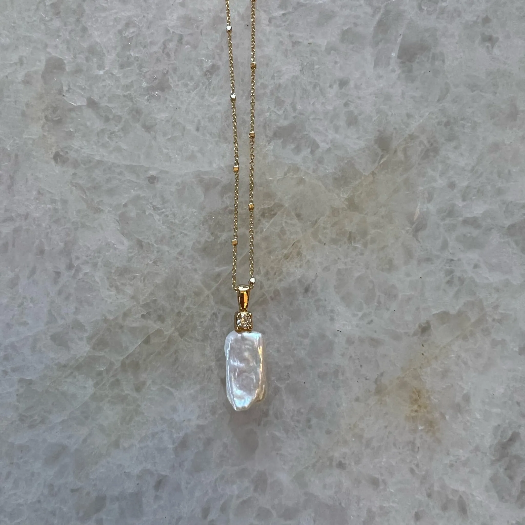 Gemstone Pearl Necklace