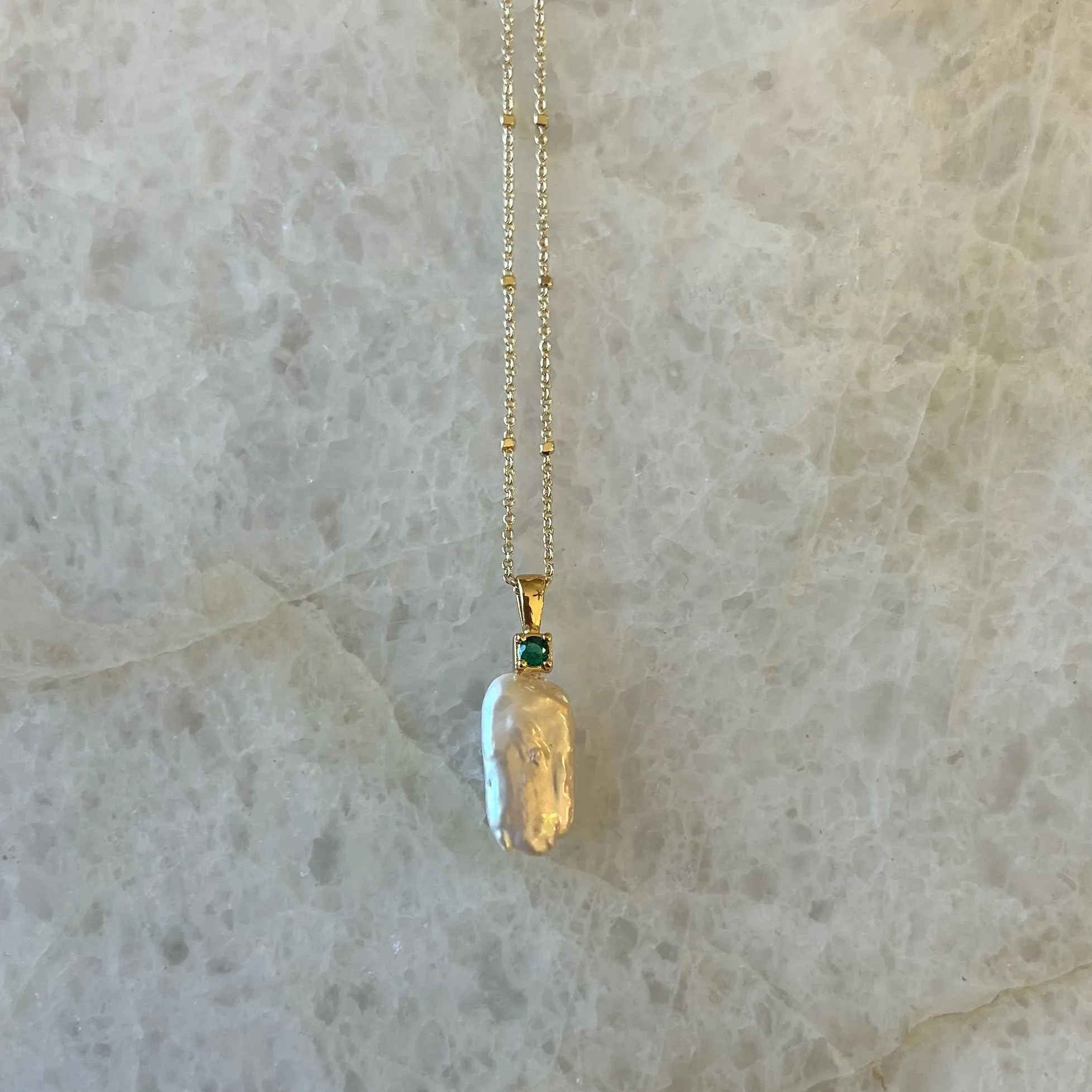 Gemstone Pearl Necklace