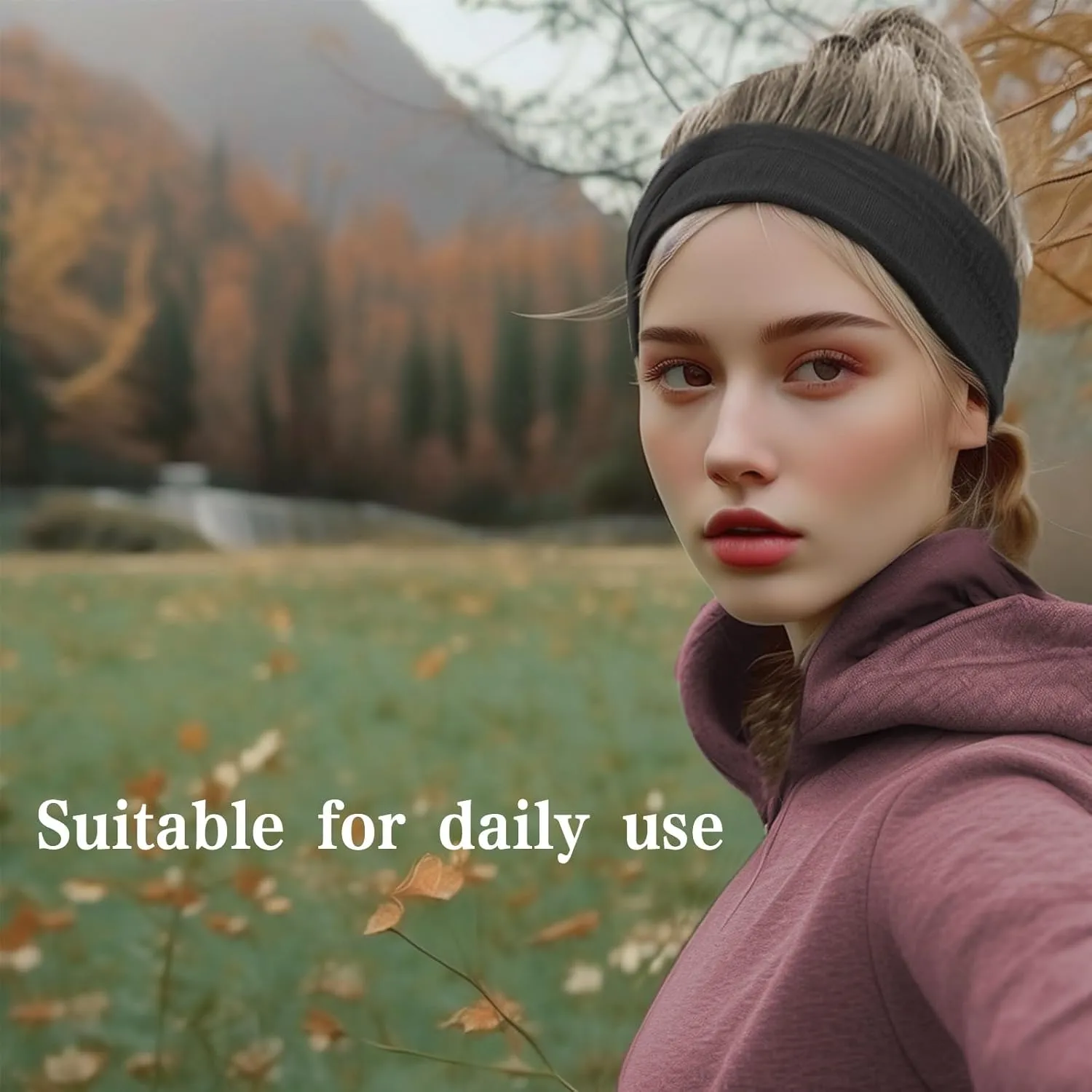 Headbands for Women Non Slip, Stretchy Hair Bands, Elastic Sweat Hairbands for Workout Yoga Running