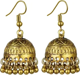 Indian Bell Tassel Earring Boho Antique Ethnic Drop Hanging Beads Dangle Statement Bohemian Vintage Gypsy Traditional Temple Jhumka Jhumki Earrings for Women Bollywood Jewelry Gifts