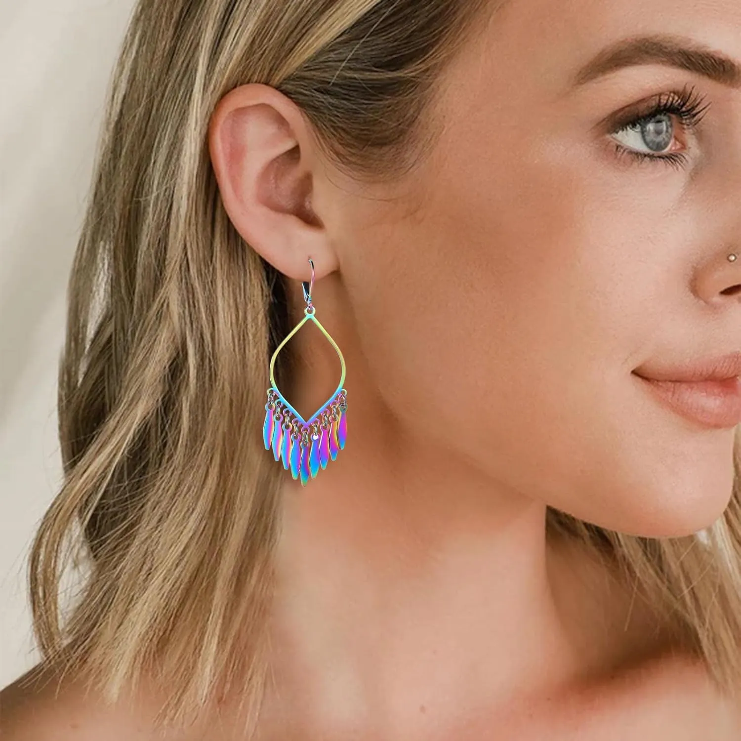 Indian Earrings For Women, Chandelier Earrings, Boho Feather Gold Tassel Dangling Bollywood Leaf Dangle Large Statement Bohemian Jewelry Mexican Long Drop Black Earrings With Lever Backs