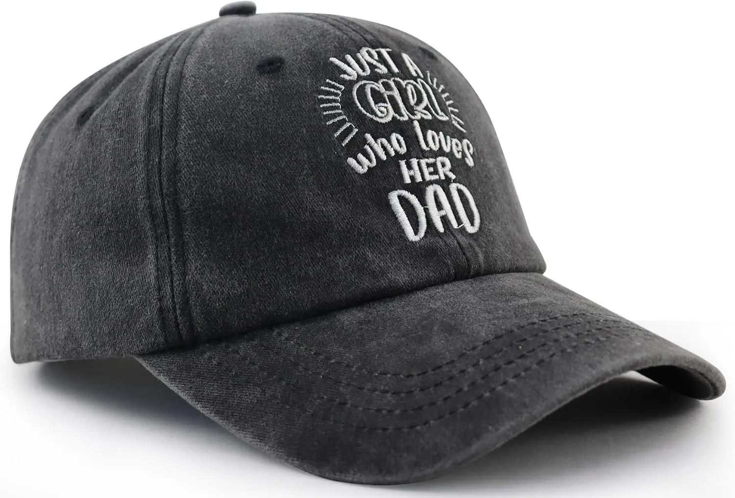 Just A Girl Who Lovers Her Dad Hat for Men Papa, Funny Adjustable Cotton Embroidered Daddy Birthday Gifts Baseball Cap