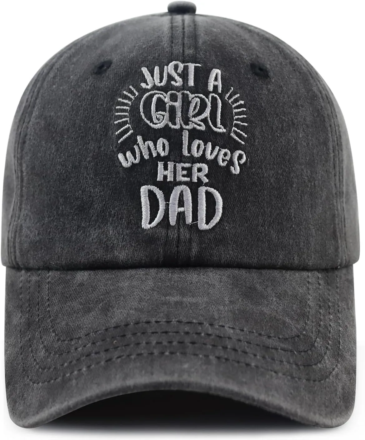 Just A Girl Who Lovers Her Dad Hat for Men Papa, Funny Adjustable Cotton Embroidered Daddy Birthday Gifts Baseball Cap