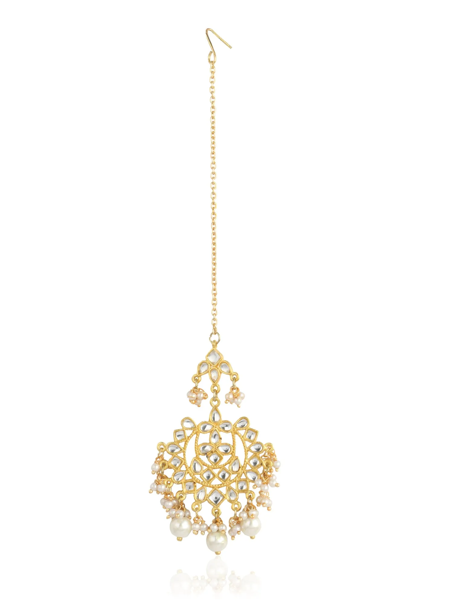 Karatcart 22K GoldPlated Choker Kundan Necklace Set for Women