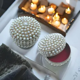 LOVENSPIRE Pearl Jewelry Box for Women Jewelry Travel Case Indian Festival Favor Wedding Pooja Diwali Gift Jewelry Organizer for Mother??s Day Anniversary Housewarming