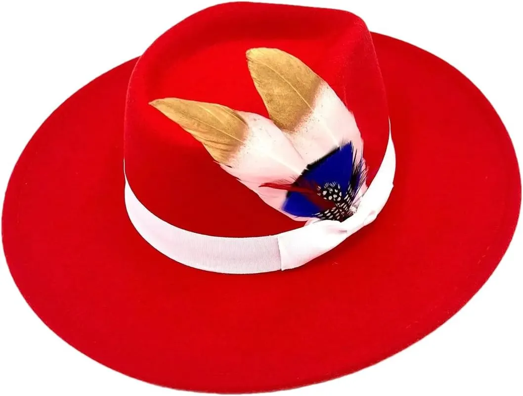 Men's Fedoras Hat Bow Ribbon Feather Accessories Jazz Hat Women's Hats Wide Brimmed Hats 17 M55-58cm