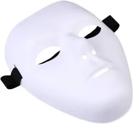 Nicky Bigs Novelties Adult Blank White Mask Plastic Costume Face Mask Paintable, 2 Pack