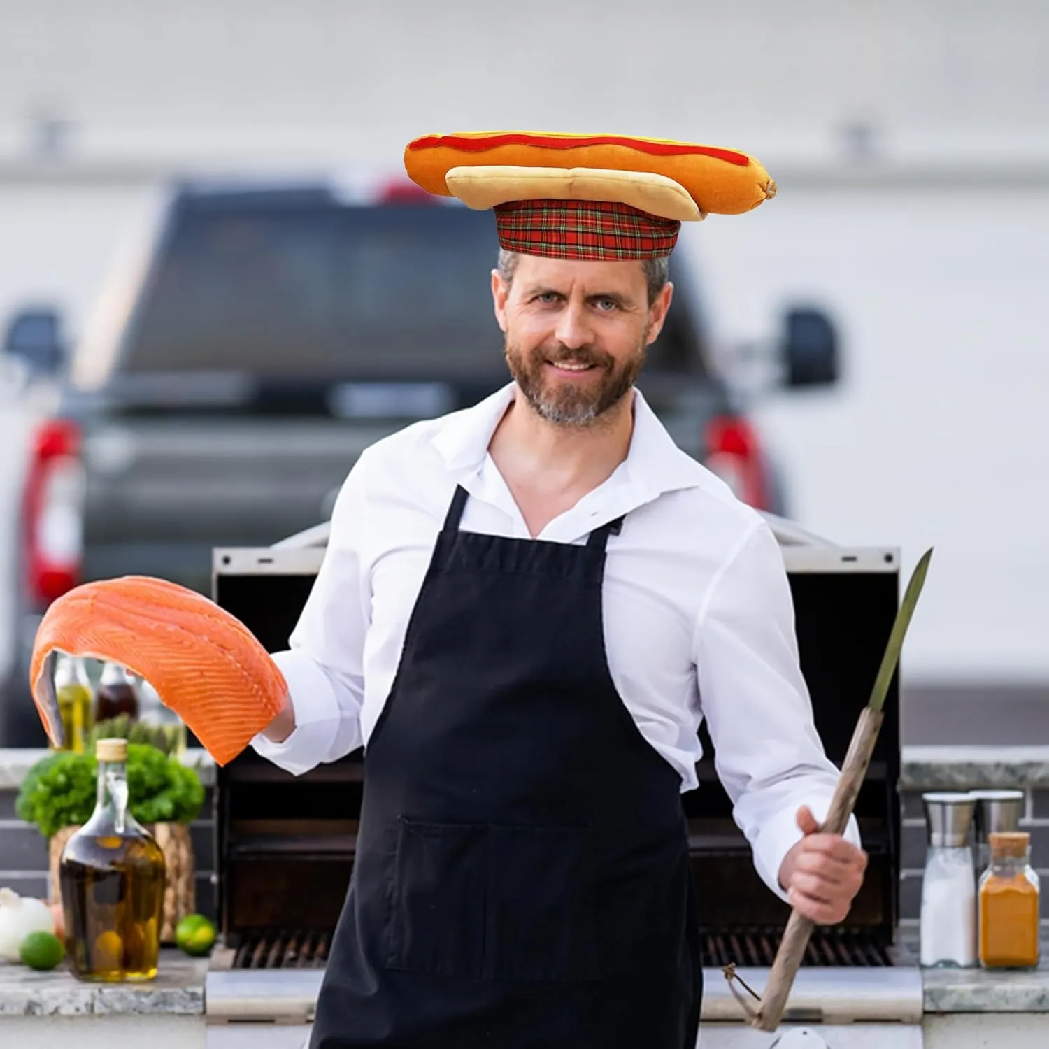 Nicky Bigs Novelties Adult Funny Food Hat Festival Vendor Foods Theme Party Costume Accessory