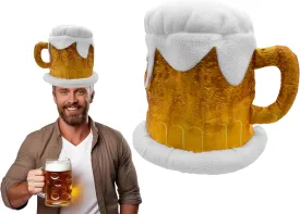 Nicky Bigs Novelties Beer Mug Hat Funny Foam Beer Stein Costume Headwear for Adults Soft Plush Oktoberfest St. Patricks Day Halloween Bar Crawl Party Prop Accessory Lightweight & Comfortable Fit
