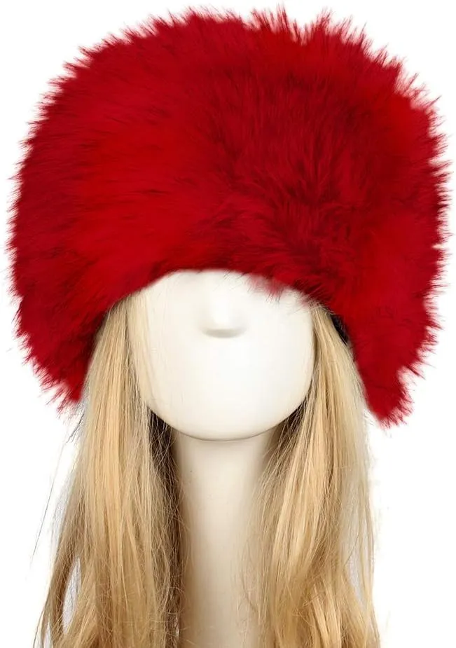 Old Dlrd Russian Hat,Winter Faux Fur Hats for Women,Warm Russian Cossack Style Hat for Ladies