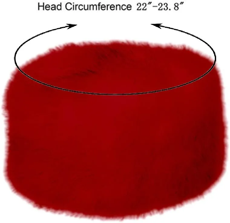 Old Dlrd Russian Hat,Winter Faux Fur Hats for Women,Warm Russian Cossack Style Hat for Ladies