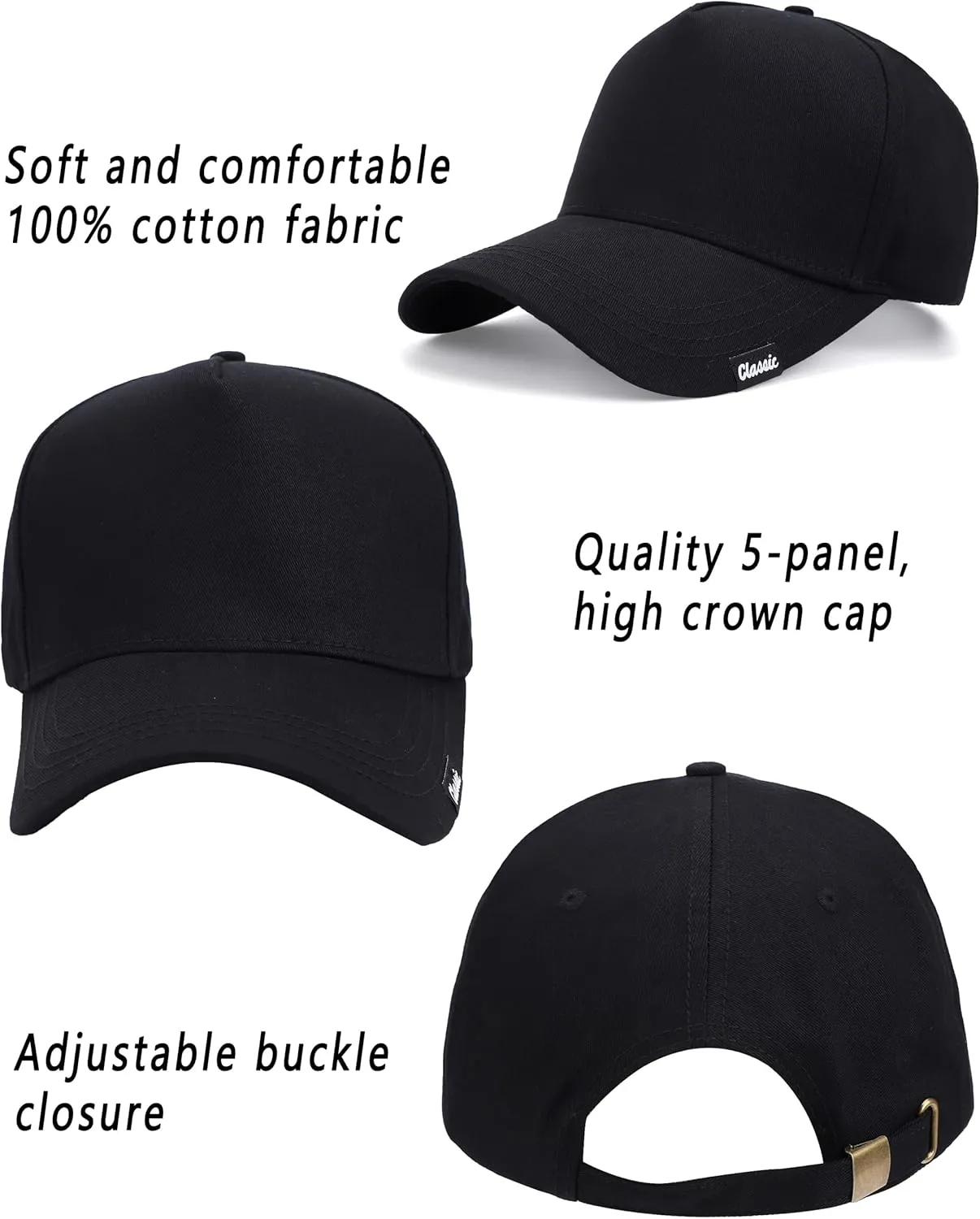 Oversize XXL Baseball Cap for Men, Extra Large Hat for Big Heads 23.6"-25.6", Plus Size Structured Dad Trucker Hats