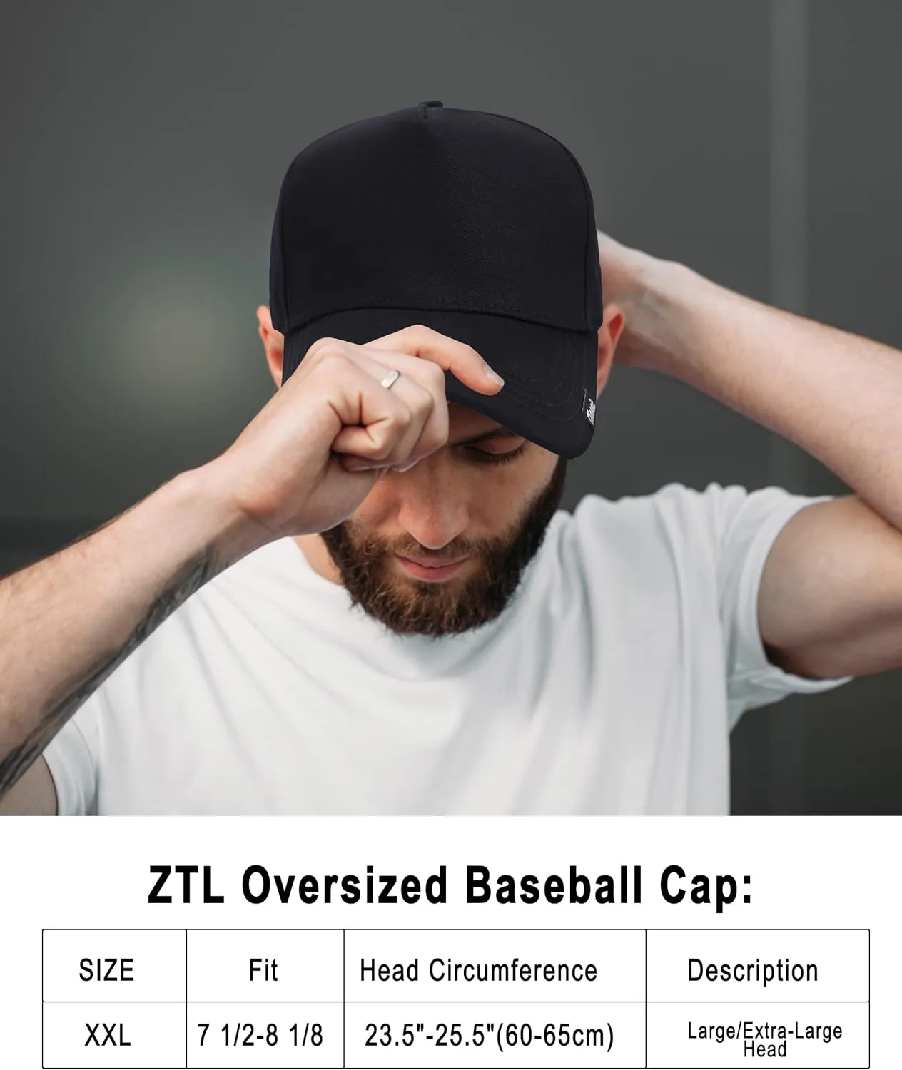 Oversize XXL Baseball Cap for Men, Extra Large Hat for Big Heads 23.6"-25.6", Plus Size Structured Dad Trucker Hats