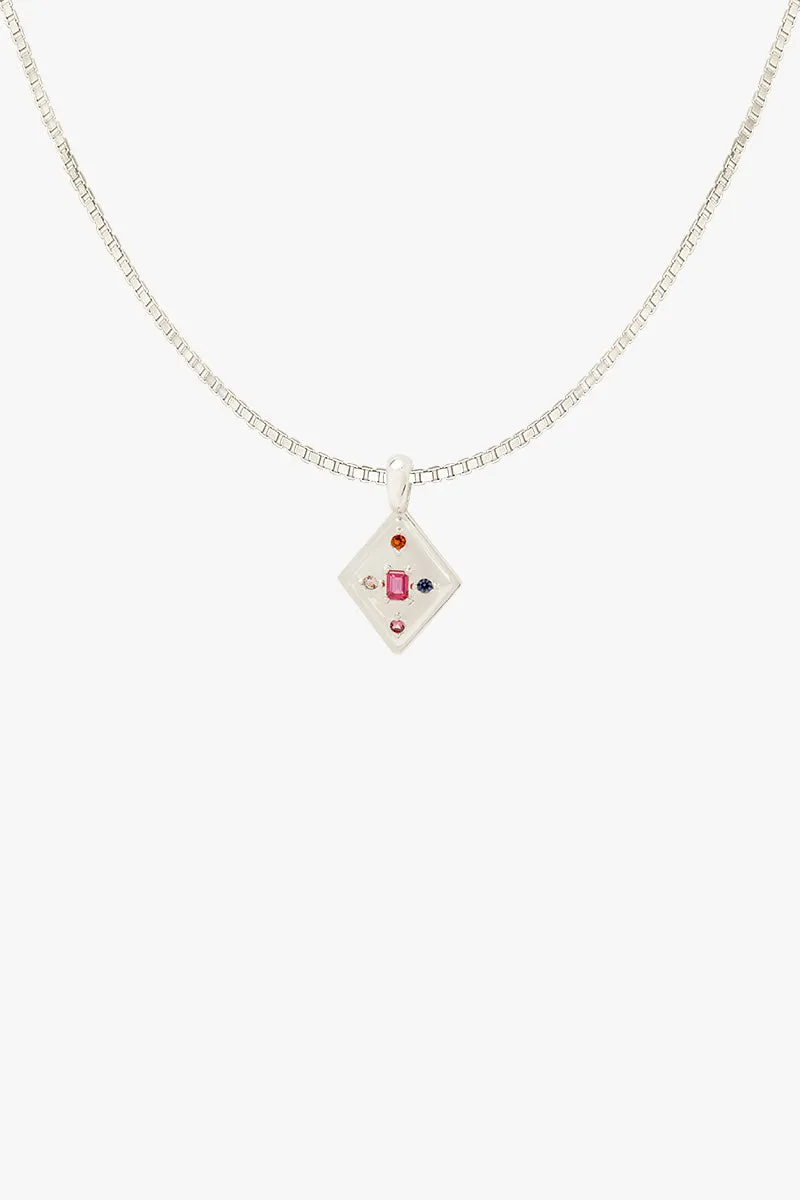 Radiant Stone Necklace Silver