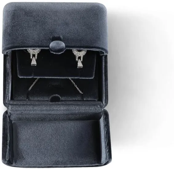 Resilient Velvet Earrings Necklace Dual-Purpose Storage Box, Stud Earring Display Box For Girlfriend Wife, Premium Jewelry Organizer Small Case