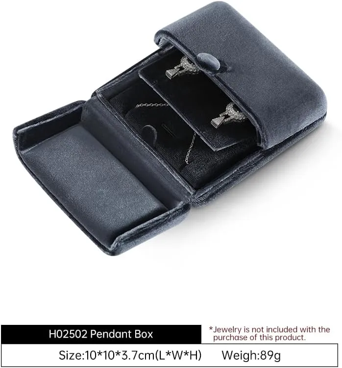 Resilient Velvet Earrings Necklace Dual-Purpose Storage Box, Stud Earring Display Box For Girlfriend Wife, Premium Jewelry Organizer Small Case